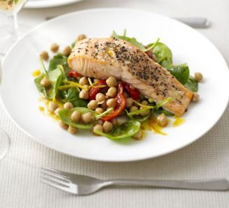Order Grilled Salmon Over Spinach food online from Renzo's Boca Raton store, Boca Raton on bringmethat.com