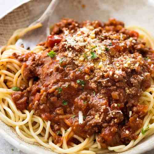 Order Spaghetti Bolognese food online from Renzo's Boca Raton store, Boca Raton on bringmethat.com