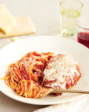 Order Veal Parmigiana with Pasta food online from Renzo's Boca Raton store, Boca Raton on bringmethat.com