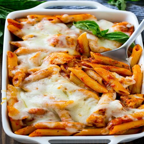 Order Chicken Parmigiana with Pasta food online from Renzo's Boca Raton store, Boca Raton on bringmethat.com