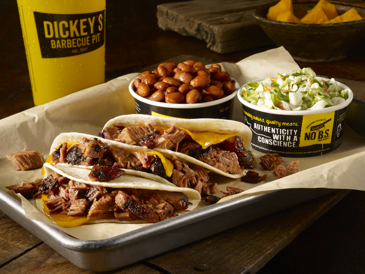 Order Brisket & Cheese Taco food online from Dickey's Barbecue Pit store, Houston on bringmethat.com