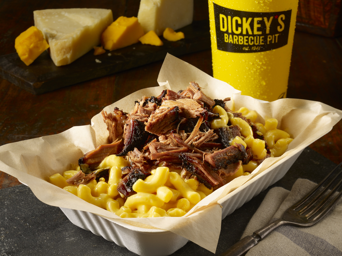 Order Brisket Mac Stack food online from Dickey's Barbecue Pit store, Houston on bringmethat.com