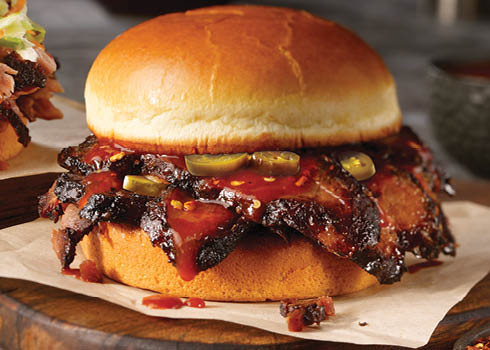 Order Texas Hot Brisket Sandwich food online from Dickey's Barbecue Pit store, Panama City Beach on bringmethat.com
