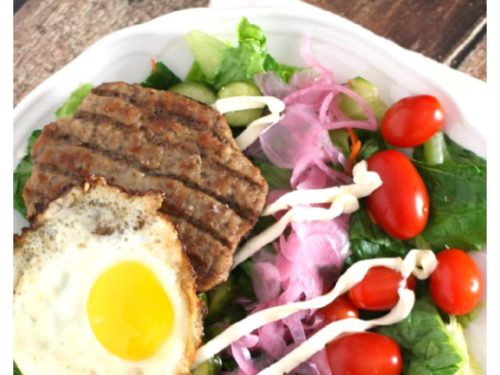 Order The Hamburger Salad food online from Lazy Gourmet store, Starkville on bringmethat.com