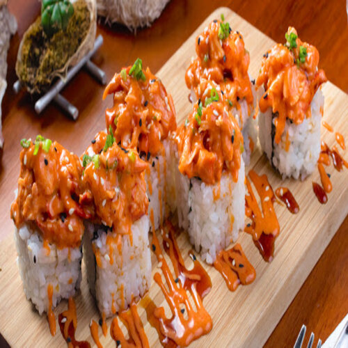 Order Dynamite Roll (deep fried) food online from Sushi Wok store, Jacksonville on bringmethat.com