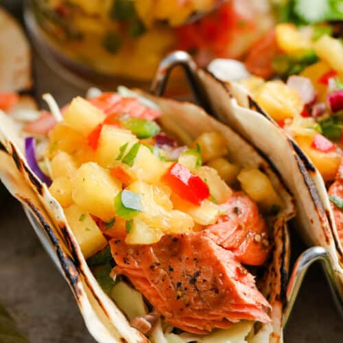 Order Salmon Tacos food online from The Camphouse store, Starkville on bringmethat.com
