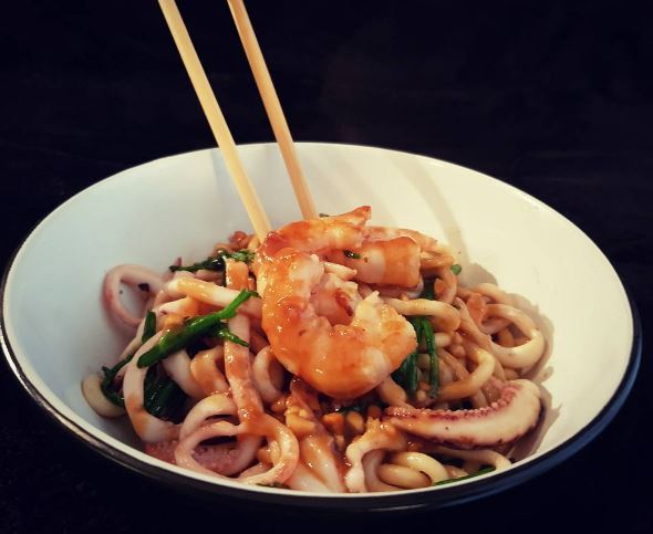 Order SATAY SEAFOOD UDON OR RAMEN food online from Asian Foods Market-Restaurant store, Starkville on bringmethat.com