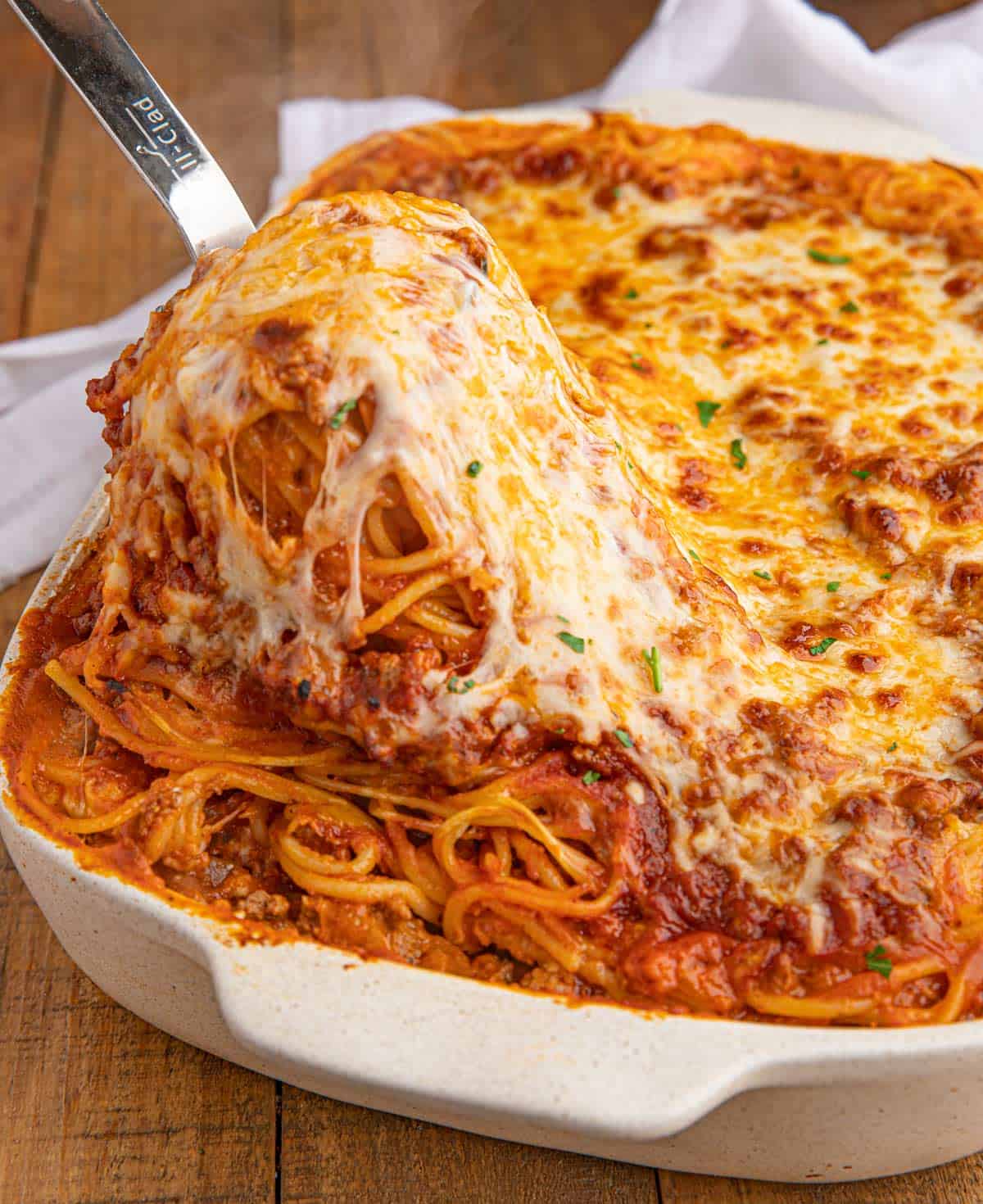 Order Baked Cheese Spaghetti food online from Lost Pizza Co Starkville store, Starkville on bringmethat.com