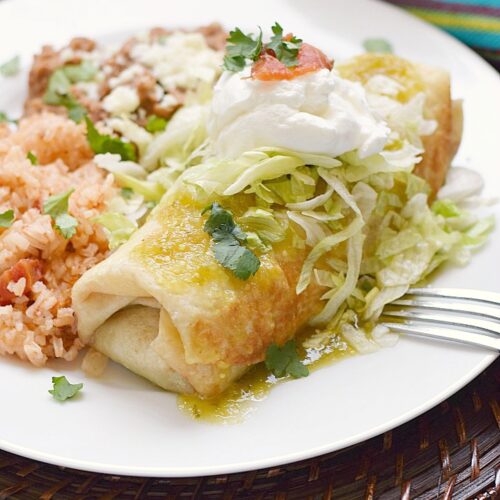 Order Chicken or Beef Chimichangas food online from La Terraza store, Starkville on bringmethat.com