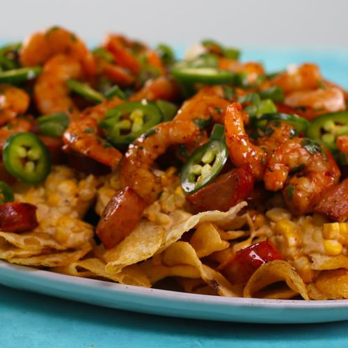 Order Shrimp Nachos food online from Salsarita's Fresh Mexican Grill store, Starkville on bringmethat.com