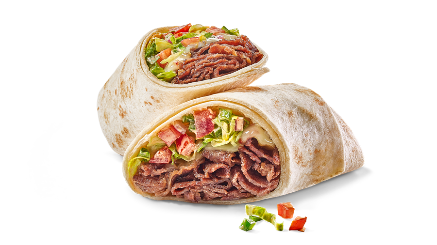 Order PEPPER JACK STEAK WRAP food online from Buffalo Wild Wings store, Starkville on bringmethat.com