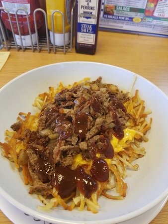 Order Cheesesteak Melt Hashbrown Bowl food online from Waffle House store, Starkville on bringmethat.com