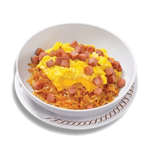 Order Ham Egg & Cheese Hashbrown Bowl food online from Waffle House store, Starkville on bringmethat.com