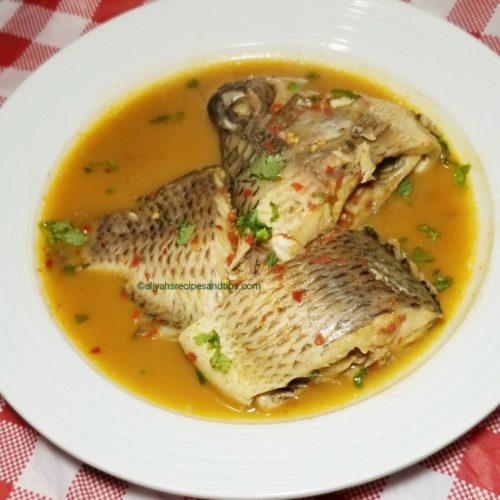 Order Tilapia Fish Pepper Soup (16 oz.) food online from Divine Express Catering store, Brooklyn on bringmethat.com