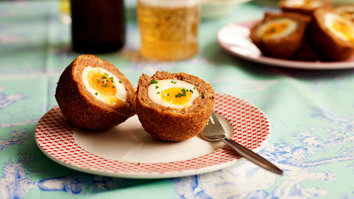 Order Scotch Eggs (1) food online from Divine Express Catering store, Brooklyn on bringmethat.com