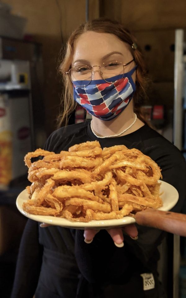 Order Onion Rings food online from Railroad Brewing Co store, Corpus Christi on bringmethat.com