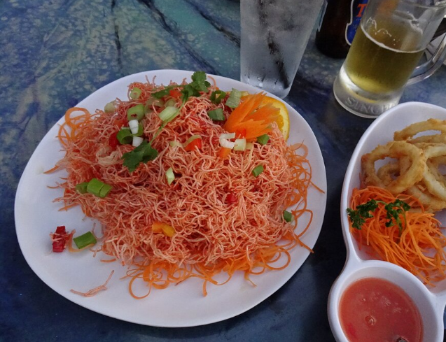 Order CRISPY NOODLES (GF) food online from PINTO Thai Culpeper Restaurant & Bar store, Culpeper on bringmethat.com