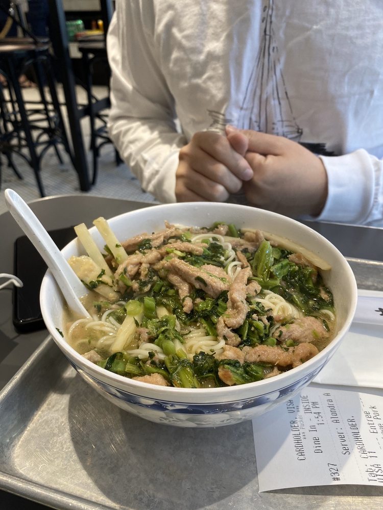Order Snow Cabbage Pork Noodle Soup food online from Wu and Nussbaum store, New York on bringmethat.com