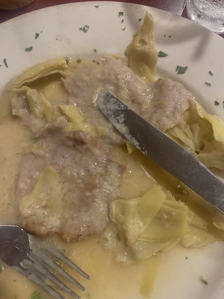 Order Vitello Artichoke food online from Mama’s On The Hill store, St. Louis on bringmethat.com