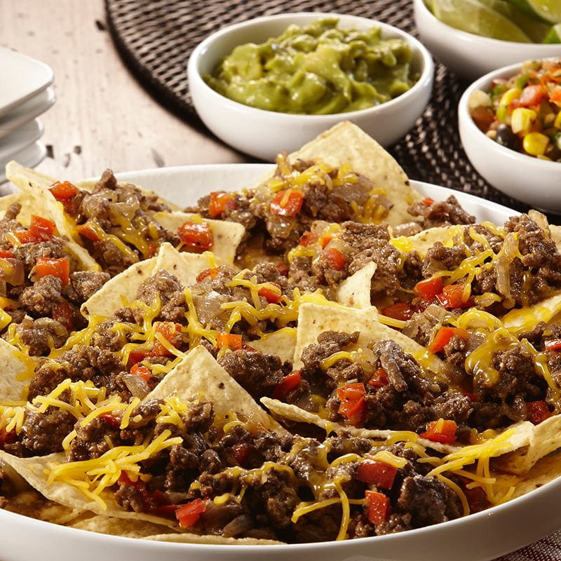 Order Nachos Supreme Chicken Or Beef Mucho Large food online from Shot Tower Inn store, Dubuque on bringmethat.com