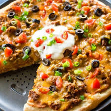 Order Taco Pizza (Deep Dish) food online from Shot Tower Inn store, Dubuque on bringmethat.com