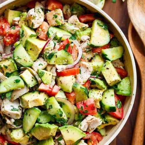 Order Large Salad With Chicken  food online from Riccio's Pizza Villa store, Charlotte on bringmethat.com
