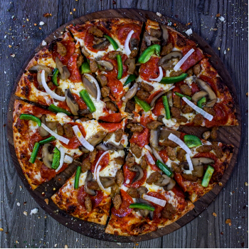 Order Deluxe Pizza (Small) food online from Fox's Pizza Den store, Coudersport on bringmethat.com