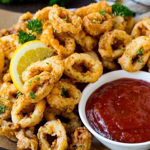 Order FRIED CALAMARI food online from Sam's Chowder House store, Half Moon Bay on bringmethat.com