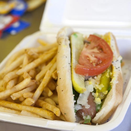 Order ALL BEEF HOTDOG AND FRIES food online from Sam's Chowder House store, Half Moon Bay on bringmethat.com