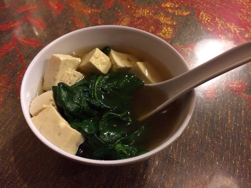 Order 24 Spinach Tofu Soup food online from The Red Pearl Chinese Cuisine 13151 Highway store, Boulder Creek on bringmethat.com